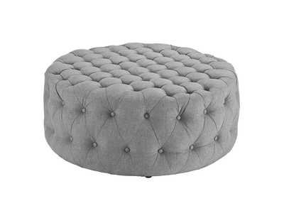 Image for Light Gray Amour Upholstered Fabric Ottoman