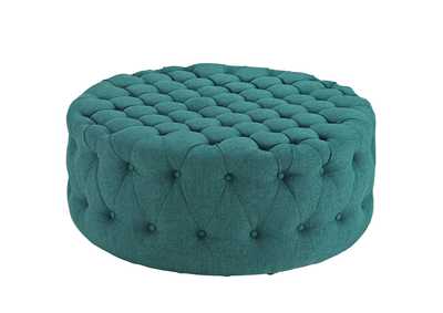 Image for Teal Amour Upholstered Fabric Ottoman