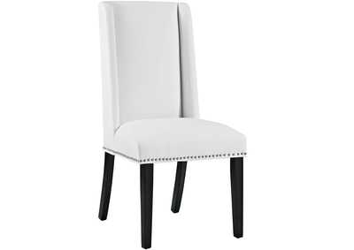 White Baron Vinyl Dining Chair