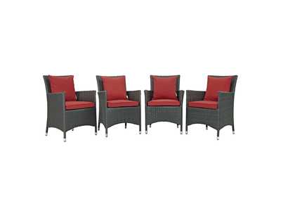 Canvas Red Sojourn 4 Piece Outdoor Patio Sunbrella