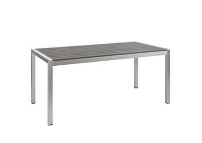 Silver Gray Shore Outdoor Patio Aluminum Dining Table