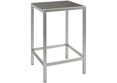 Image for Silver Gray Shore Outdoor Patio Aluminum Bar Table