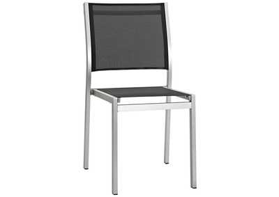 Image for Silver Black Shore Outdoor Patio Aluminum Side Chair