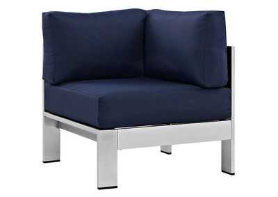 Image for Silver Navy Shore Outdoor Patio Aluminum Corner Sofa