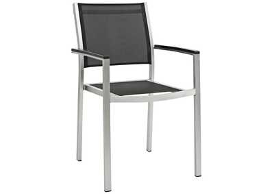 Image for Silver Black Shore Outdoor Patio Aluminum Dining Chair