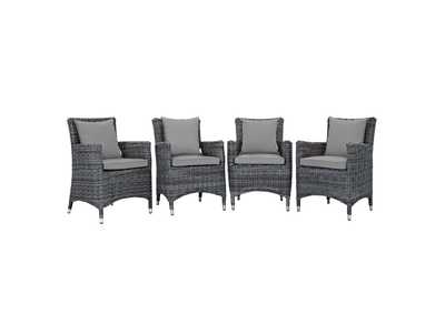 Canvas Gray Summon 4 Piece Outdoor Patio Sunbrella