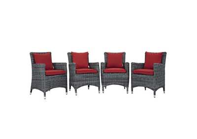 Image for Canvas Red Summon 4 Piece Outdoor Patio Sunbrella