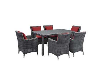 Canvas Red Summon 7 Piece Outdoor Patio Sunbrella