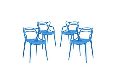 Blue Entangled Dining Set [Set of 4]