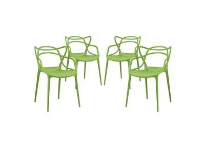 Green Entangled Dining Set [Set of 4]