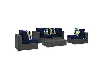 Image for Canvas Navy Sojourn 5 Piece Outdoor Patio Sunbrella