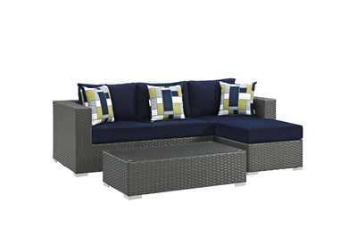 Image for Canvas Navy Sojourn 3 Piece Outdoor Patio Sunbrella