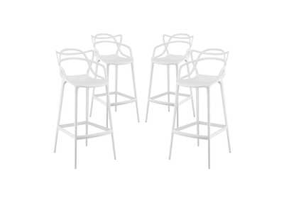 Image for White Entangled Bar Stool [Set of 4]