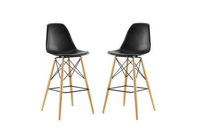 Black Pyramid Dining Side Bar Stool [Set of 2]