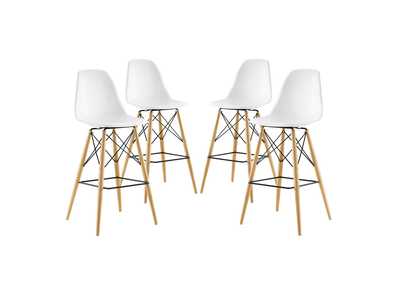 White Pyramid Dining Side Bar Stool [Set of 4]