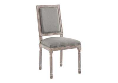 Image for Light Gray Court Vintage French Upholstered Fabric Dining Side Chair