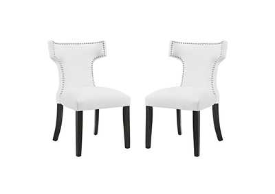 Image for White Curve Dining Side Chair Vinyl [Set of 2]