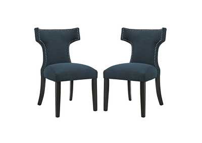 Azure Curve Dining Side Chair Fabric [Set of 2]