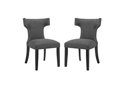 Image for Gray Curve Dining Side Chair Fabric [Set of 2]