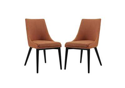 Orange viscount Dining Side Chair Fabric [Set of 2]