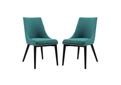 Image for Teal viscount Dining Side Chair Fabric [Set of 2]