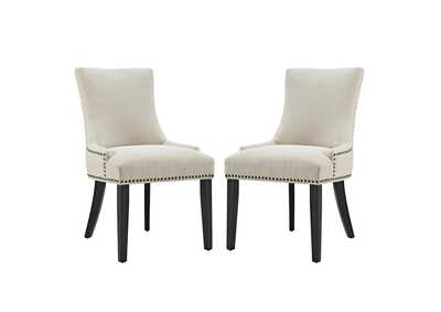 Beige mar Dining Side Chair Fabric [Set of 2]