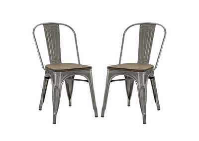 GunMetal Promenade Dining Side Chair [Set of 2]