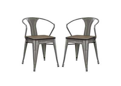 Image for Gunmetal Promenade Bamboo Dining Chair [Set of 2]