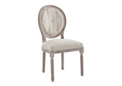 Beige Arise Vintage French Upholstered Fabric Dining Side Chair