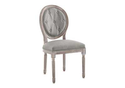 Light Gray Arise Vintage French Upholstered Fabric Dining Side Chair