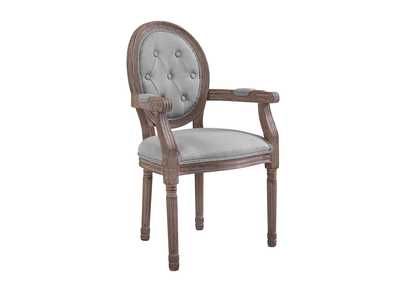 Light Gray Arise Vintage French Arm Dining Chair