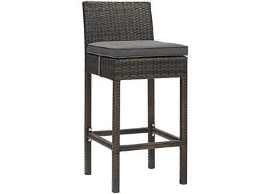 Image for Brown Charcoal Conduit Outdoor Patio Wicker Rattan Bar Stool