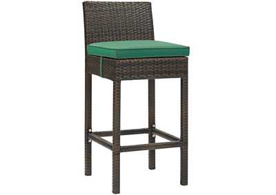 Image for Brown Green Conduit Outdoor Patio Wicker Rattan Bar Stool