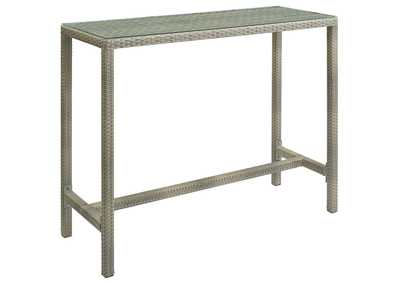 Image for Light Gray Conduit Outdoor Patio Wicker Rattan Large Bar Table