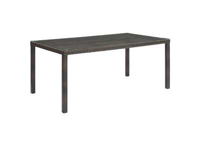 Brown Conduit 70" Outdoor Patio Wicker Rattan Dining Table