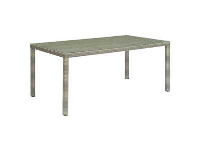 Image for Light Gray Conduit 70" Outdoor Patio Wicker Rattan Dining Table