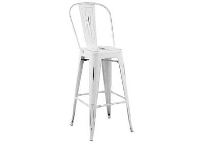 White Promenade Metal Bar Side Stool