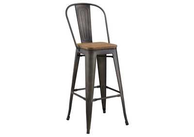 Brown Promenade Metal Bar Stool