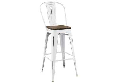 White Promenade Metal Bar Stool