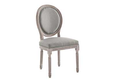 Light Gray Emanate Vintage French Upholstered Fabric Dining Side Chair