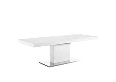 White Silver Vector Expandable Dining Table