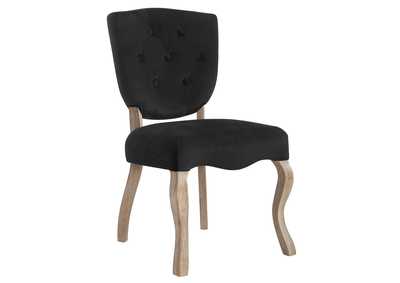 Black Array Vintage French Performance Velvet Dining Side Chair