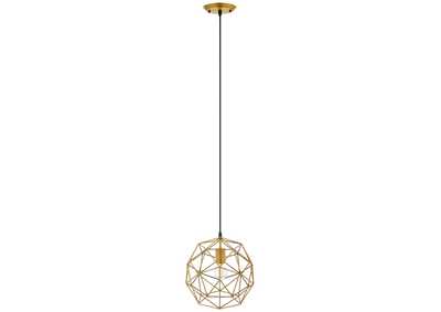 Image for Rarity Geometric Decagon-Shaped Brass Pendant Light