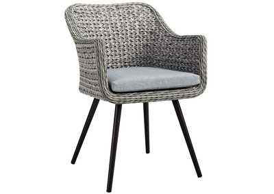 Image for Gray Gray Endeavor Outdoor Patio Wicker Rattan Arm Dining Chair