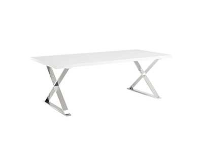 White Silver Sector Dining Table