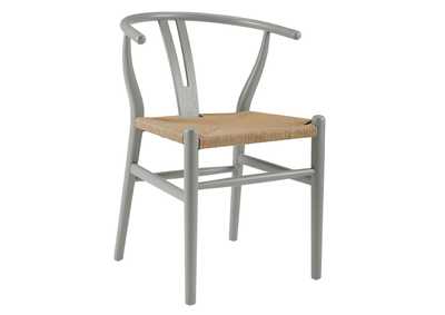 Image for Light Gray Amish Dining Wood Side Chair