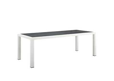 Image for White Gray Stance 90.5" Outdoor Patio Aluminum Dining Table