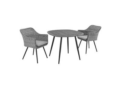 Image for Gray Gray Endeavor 3 Piece Outdoor Patio Wicker Rattan Dining Set