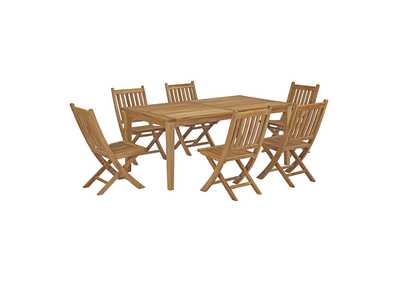 Image for Natural Marina 7 Piece Outdoor Patio Teak Dining Set