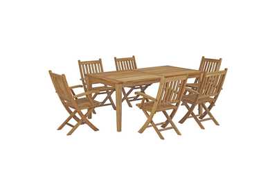 Image for Natural Marina 7 Piece Outdoor Patio Teak Dining Set